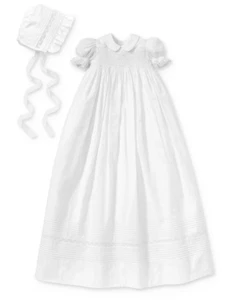 Kissy Kissy Baby Girl Christening Two Piece Gown & Bonnet Hat Set 6-12 mos $230 - Picture 1 of 2