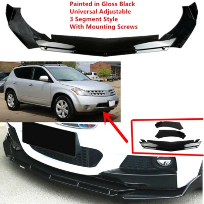 Add-on Universal Fit For Nissan Murano 03-2007 Front Bumper Lip Spoiler Splitter - Image 1 of 4