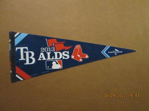 MLB Tampa Bay Rays Boston Red Sox Vintage 2013 ALDS Postseason Logos Pennant Cover