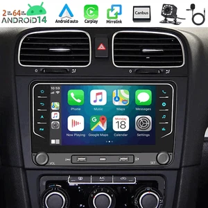 Android 14 Autoradio Carplay per VW GOLF 5 6 Touran Polo 6R EOS GPS Navi Mic Kam - Foto 1 di 17