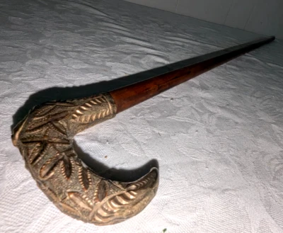 HERMOSO BASTÓN ANTIGUO MANGO DE RELLENO DORADO ORNAMENTADO 'REV JJ CORONER' Foto 1 de 4