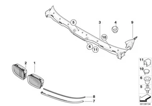 2x ORIGINAL BMW Abdeckung Windlauf Wasserlauf 5er E39 li + re 8193201 + 8193202 - Bild 1 von 1