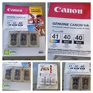 Genuine Canon Ink OEM 3 Pac 41 40 Cartridges (1)  CL-41 Color & (2) CL-40 SEALED