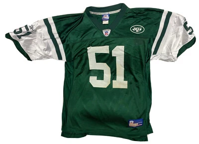 Vintage Jonathan Vilma #51 New York Jets Reebok Size L NFL Football Jersey - Image 1 of 4