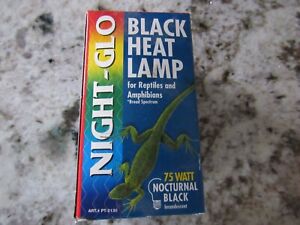  Heat Lamps Incandescent Bulb, Night Black 75W For Reptiles & Amphibians