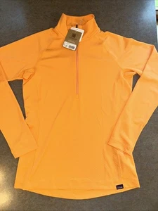 NWT Patagonia Womens Capilene Midweight Zip-Neck Top SZ M Vivid Apricot $99 SALE - Picture 1 of 11
