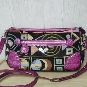 Think Bee Shoulder Bag geometric pattern pink H15cm W27cm D8cm Rank:B - Picture 1 of 11