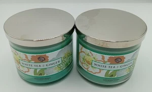 Menge 2 Weißer Tee & Ingwer 3 Docht Kerzen, Bath and Body Works 14,5 Oz. - Bild 1 von 4