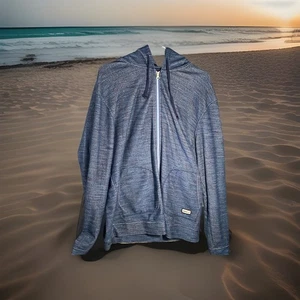 Johnnie O Hoodie Mens XL Full Zip Long Sleeve Blue Tight Knit - Picture 1 of 6