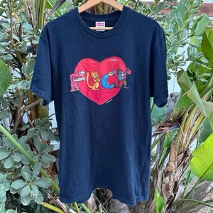 Supreme 2017 R. Crumb F* Heart Graphic T-Shirt Navy L - Picture 1 of 4