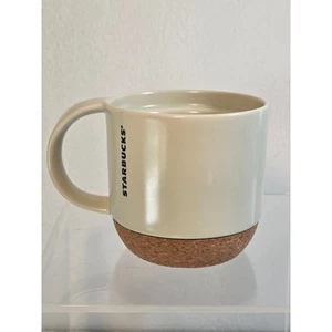 Starbucks 2016 Keramik Reise Kaffee Tee Becher Korkenboden cremeweiß 12 Unzen ohne Deckel - Bild 1 von 6