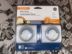 GE 2 Pack Basic Timer Indoor Interior 24 Hour Programmable Settings + Intermatic - Picture 1 of 1