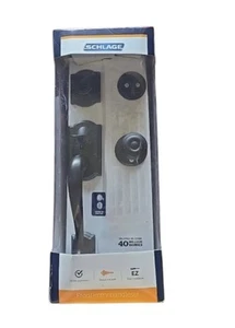 NEW! Schlage f60 v cam 716 GEO Camelot Aged Bronze Deadbolt Keyed Door Handleset - Picture 1 of 4