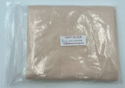 Dollmakers Journey Craft Velour Doll Face Fabric- PINK 1/2 yd - Image 1 of 2