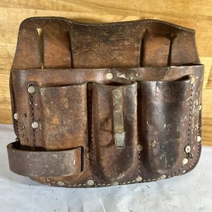 Vintage Sears Craftsman Electricians Leather Tool Pouch #45805 Top Grain Cowhide - Picture 1 of 9