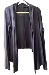 Athleta L Blue Nirvana Wrap Hoodie Open Front Thumbholes Oh So Soft - Picture 1 of 9