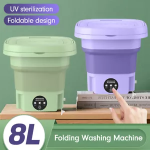 8L Portable Washing Machine Mini Washer Foldable Washer Spin Dryer Small Travel - Picture 1 of 26