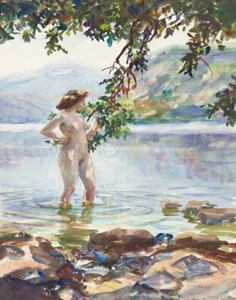 John Whorf Bather On The Lake Shore Canvas Print 16 x 20 - Picture 1 of 4