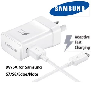 Genuine Samsung 5V 9V Adaptive Fast charge wall charger Galaxy S6, S7, S7 Edge - Picture 1 of 7