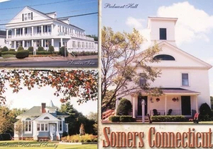 Postcard Continental View of Landmarks in Somers, CT. - Picture 1 of 2