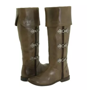 Frittierstiefel Größe 5,5 braunes Leder Damen Reitsport zum Anziehen Reiten groß Western - Bild 1 von 7