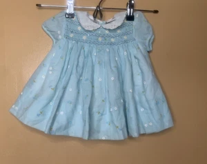 Sarah Louise Baby Girls Size 3 Months Dress Flare Blue Short Sleeve - Picture 1 of 16