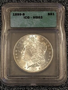 1899-S Semi-Key Morgan Silver Dollar, ICG MS63, Lustrous, Good Strike - Reduced! - Picture 1 of 3