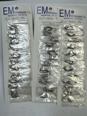 Ganchos de bronce con soporte para cebo talla 6 ~ CANTIDAD ~ 144 Foto 1 de 4