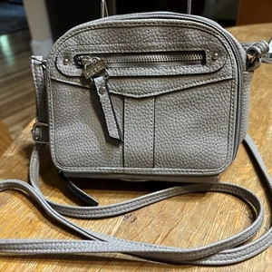 Nicole Miller New York Small Gray Crossbody Bag Adj Strap Zippered Purse - Picture 1 of 6