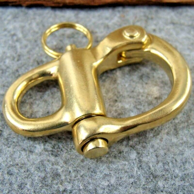 EDC Brass Quick Release Snap Shackle Hook For Bag Wallet Keychains Horse Gear - Image 1 of 4