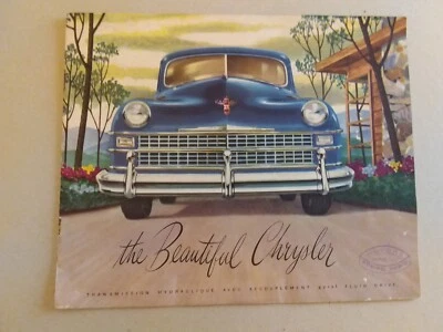 1946  THE BEAUTIFUL CHRYSLER  ORIGINALE BROSHURE  CON I MODELLI DELL'EPOCA - Immagine 1 di 4