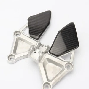 FOR HONDA CB650R CBR650R 2019-2022 CARBON BLACK GEAR FOOTREST FOOT PEGS COVER - Picture 1 of 6