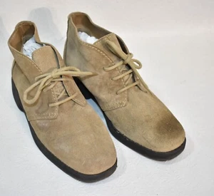 Aerosoles Tan Ankle Tie Boots Size 7.5  Leather Vintage - Picture 1 of 8