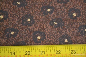 35" Long, Tan & Brown on Black Quilt Cotton, Thimbleberries/My Best, N763 - Picture 1 of 5
