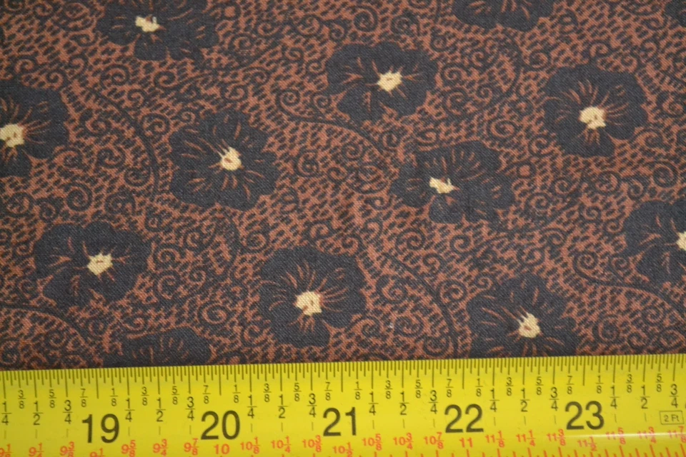 35" Long, Tan & Brown on Black Quilt Cotton, Thimbleberries/My Best, N763 - Image 1 of 4