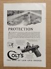 Nostalgic 1924 Print Ad Advertisement Colt Gun Firearm Arm Of Law And Order