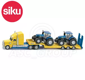 SIKU NO.1805 1:87 HGV Low Loader TRUCK & 2 NEW HOLLAND TRACTORS Dicast Model Toy - Picture 1 of 1