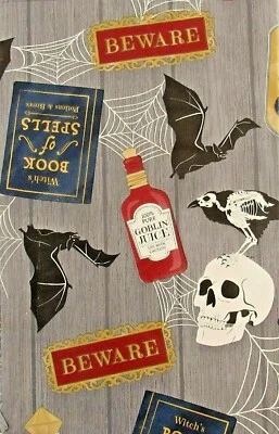 Haunted Halloween Vinyl Tablecloth Party Table Decoration Witch Cabin 52 x 90 - Image 1 of 3