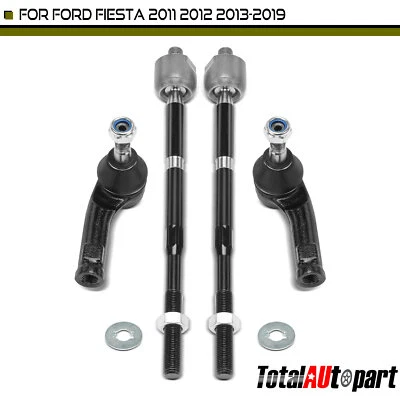 4Pcs Steering Tie Rod End for Ford Fiesta 2011-2019 Front Inner and Outer Side - Image 1 of 4
