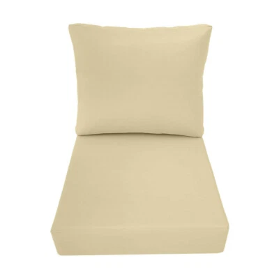 Deep Seat Back Cushion Slip Cover Set AD103 Knife Edge Small 23x24x6  - Image 1 of 4