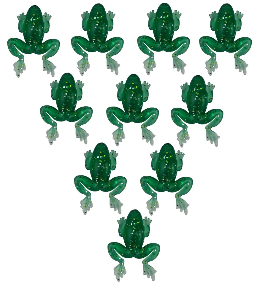 10er Set GUMMI FRÖSCHE Frog Shad Twister Jig Spinner Soft Angel Hecht Köder Jigs - Bild 1 von 1