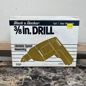 Black & Decker 3/8" Drill Variable Speed Corded Model 7127 BRAND NEW SEALED RARE - Picture 1 of 6