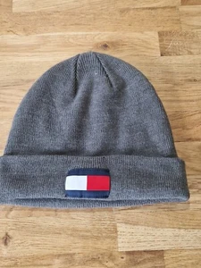 TOMMY HILFIGER Grey Beanie Hat One Size - Imagen 1 de 4