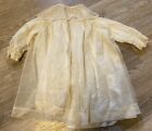 Vintage Rare Doll Dress Cream Layered Silk Under & Sheer Sheer Outer Laye   18”