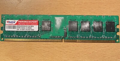 VDATA MEMORIA RAM 512MB M2GVD2G3H3X10AZB0K 553 MHz PC2-4200 DDR2 V-DATA USATA ! - Immagine 1 di 2
