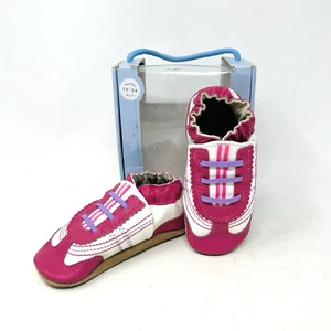 Robeez Soft Soles Girls Baby Shoes Pink 18-24 Months Leather Sporty On The Run - Picture 1 of 16