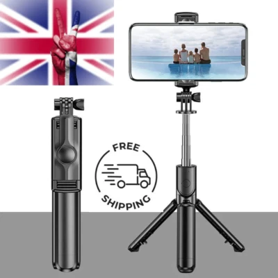 Selfie Stick Bluetooth Remote Phone Holder Tripod Stand For iPhone Universal - Image 1 of 4