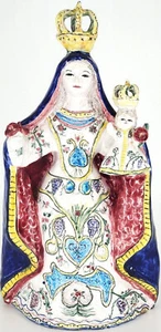 Statua Madonna della Candelaria Vintage Madre Maria scultura ceramica firmata MREH - Foto 1 di 12