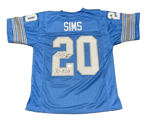 Billy Sims Signed Detroit Lions Custom Jersey w/ 80 ROY Beckett Witness BAS COA - Picture 1 of 3