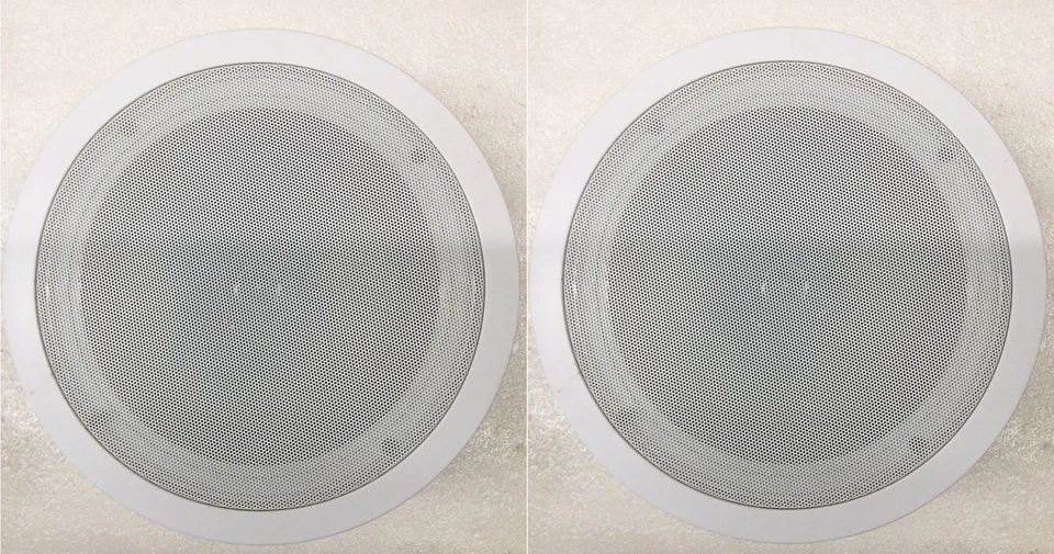 Pair of White 8" Ceiling Wall Mount Speakers 2-Way Full Range Stereo 250W - Image 1 of 1